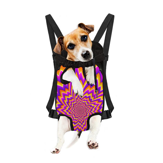 Yellow Expansion Moving Optical Illusion Pet Carrier Backpack