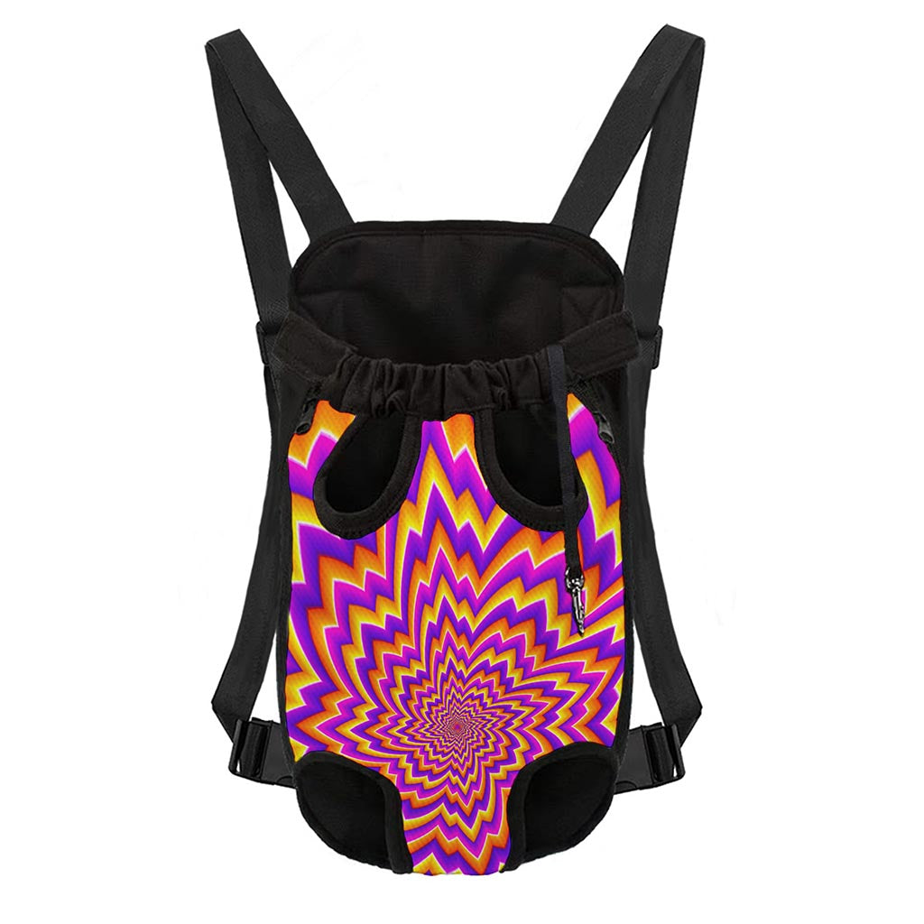Yellow Expansion Moving Optical Illusion Pet Carrier Backpack