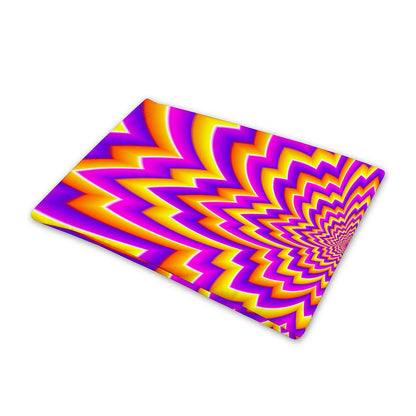 Yellow Expansion Moving Optical Illusion Pet Cooling Mat Cover