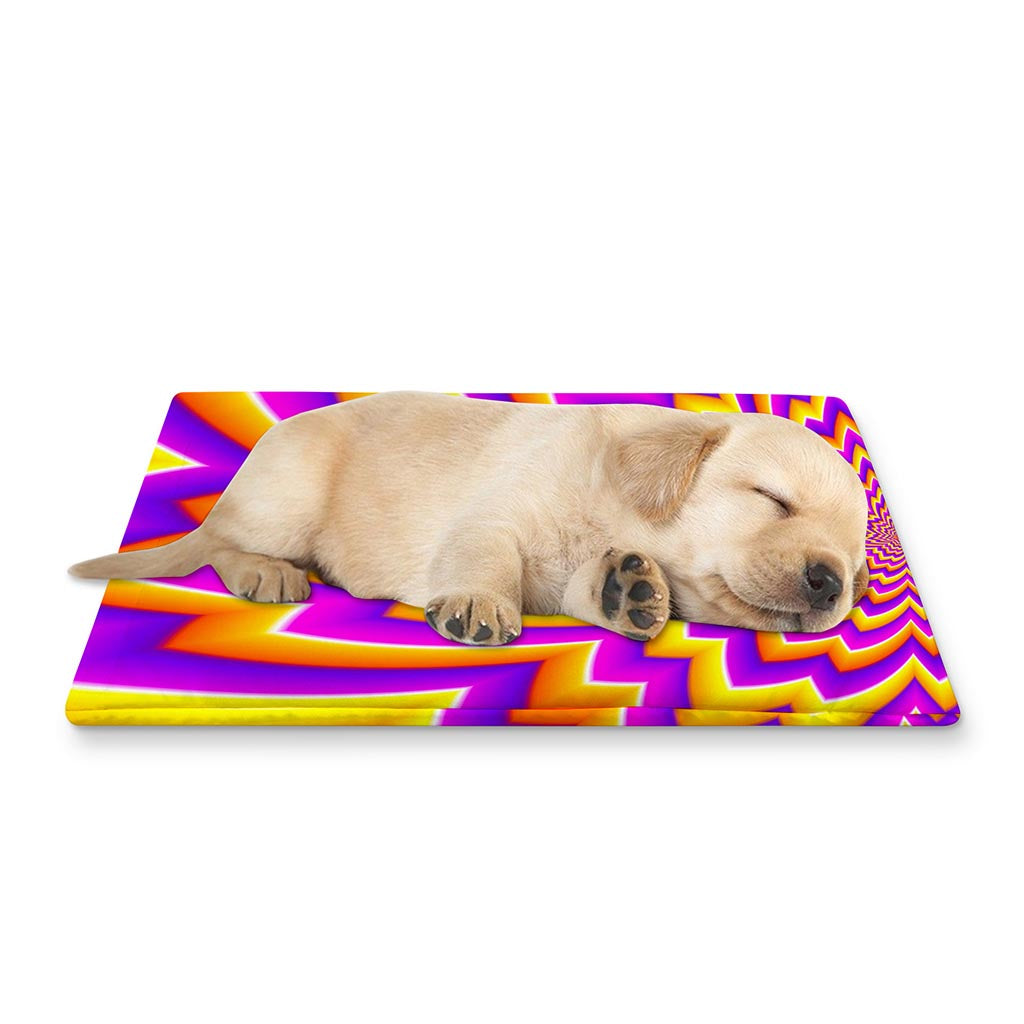 Yellow Expansion Moving Optical Illusion Pet Cooling Mat Cover