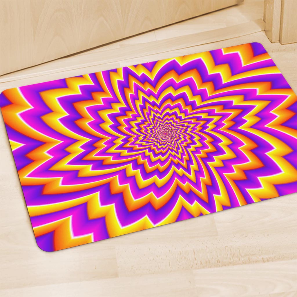 Yellow Expansion Moving Optical Illusion Polyester Doormat