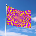 Yellow Expansion Moving Optical Illusion Polyester Flag