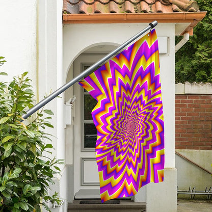 Yellow Expansion Moving Optical Illusion Polyester Flag