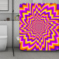 Yellow Expansion Moving Optical Illusion Polyester Shower Curtain
