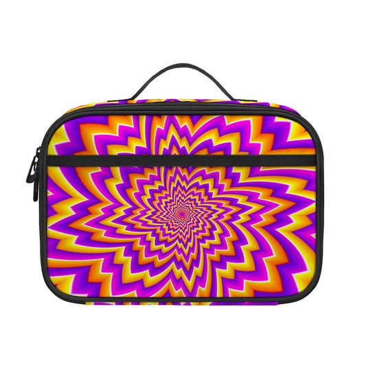 Yellow Expansion Moving Optical Illusion Portable Lunch Bag