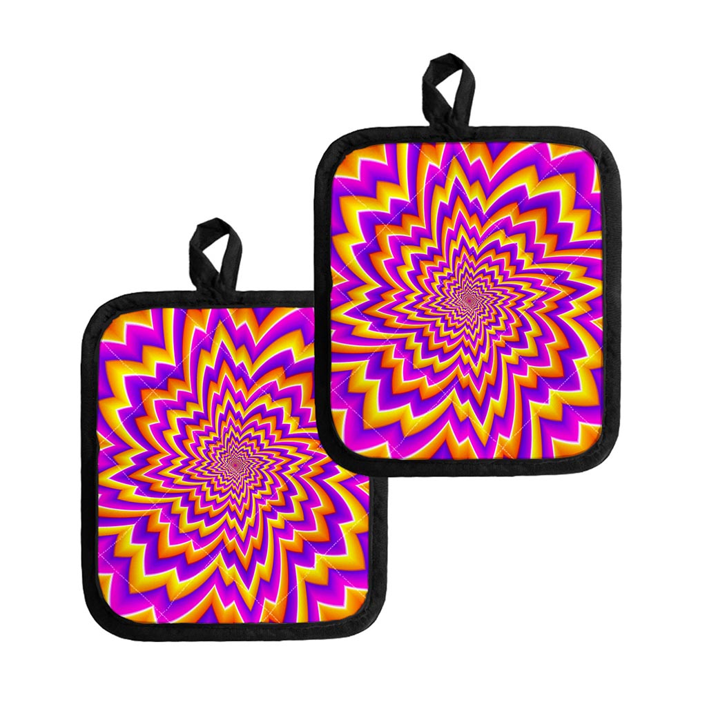 Yellow Expansion Moving Optical Illusion Pot Holders