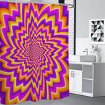 Yellow Expansion Moving Optical Illusion Premium Shower Curtain