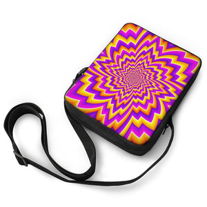 Yellow Expansion Moving Optical Illusion Rectangular Crossbody Bag