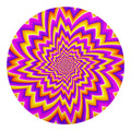 Yellow Expansion Moving Optical Illusion Round Blanket