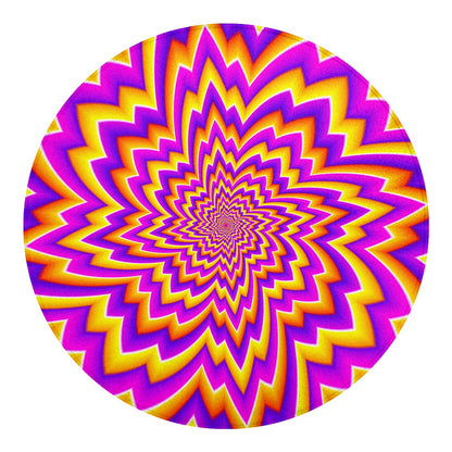 Yellow Expansion Moving Optical Illusion Round Blanket