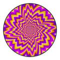 Yellow Expansion Moving Optical Illusion Round Floor Mat