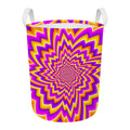 Yellow Expansion Moving Optical Illusion Round Laundry Basket