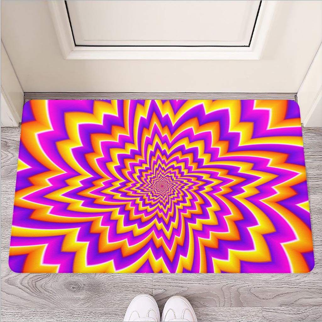 Yellow Expansion Moving Optical Illusion Rubber Doormat