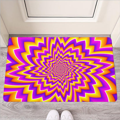 Yellow Expansion Moving Optical Illusion Rubber Doormat