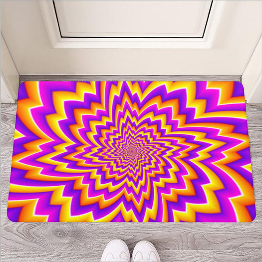 Yellow Expansion Moving Optical Illusion Rubber Doormat