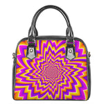 Yellow Expansion Moving Optical Illusion Shoulder Handbag