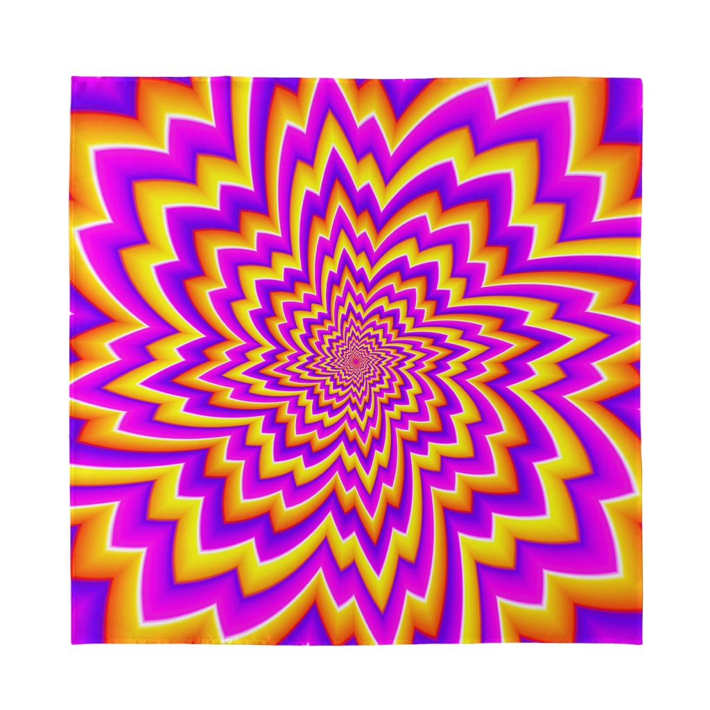 Yellow Expansion Moving Optical Illusion Silk Bandana