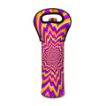 Yellow Expansion Moving Optical Illusion Single Neoprene Wine Tote