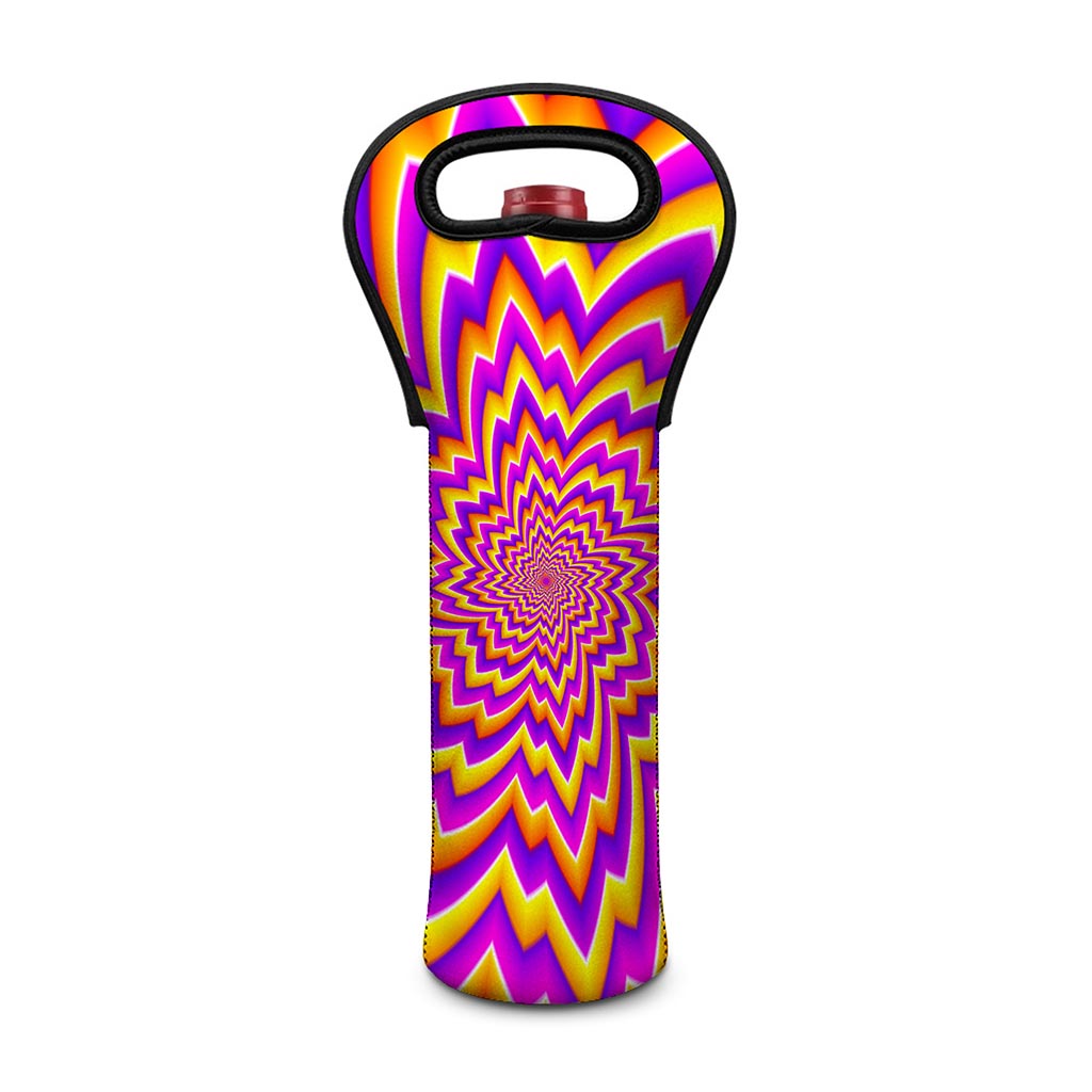 Yellow Expansion Moving Optical Illusion Single Neoprene Wine Tote