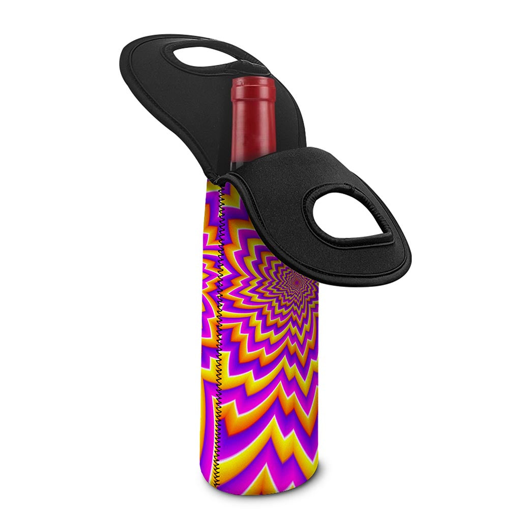 Yellow Expansion Moving Optical Illusion Single Neoprene Wine Tote