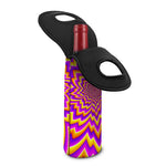 Yellow Expansion Moving Optical Illusion Single Neoprene Wine Tote
