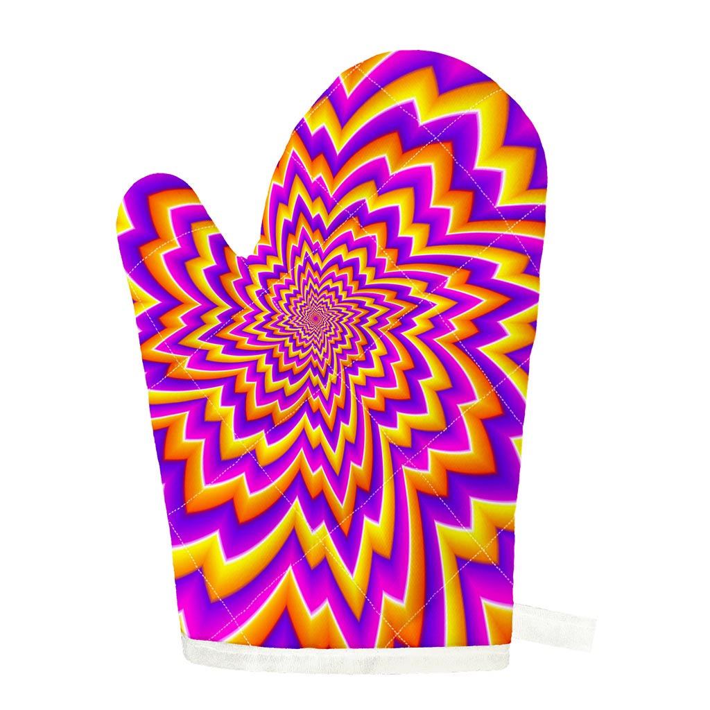 Yellow Expansion Moving Optical Illusion Single Oven Mitt