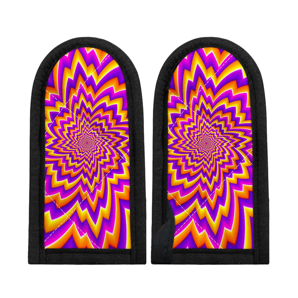 Yellow Expansion Moving Optical Illusion Skillet Handle Cover
