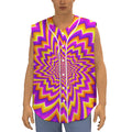 Yellow Expansion Moving Optical Illusion Sleeveless Baseball Jersey
