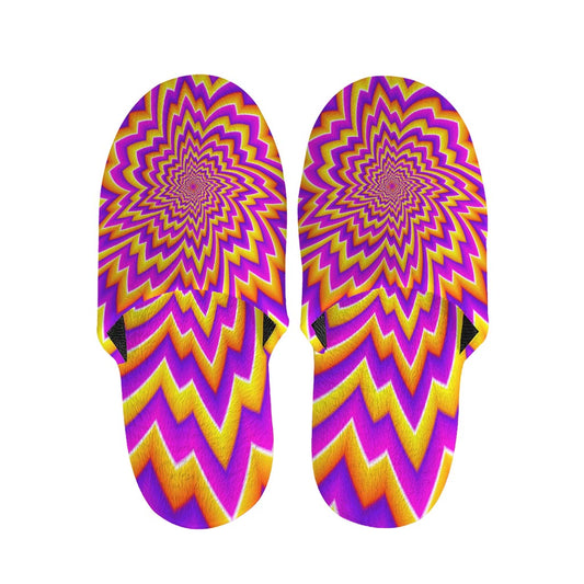 Yellow Expansion Moving Optical Illusion Slippers