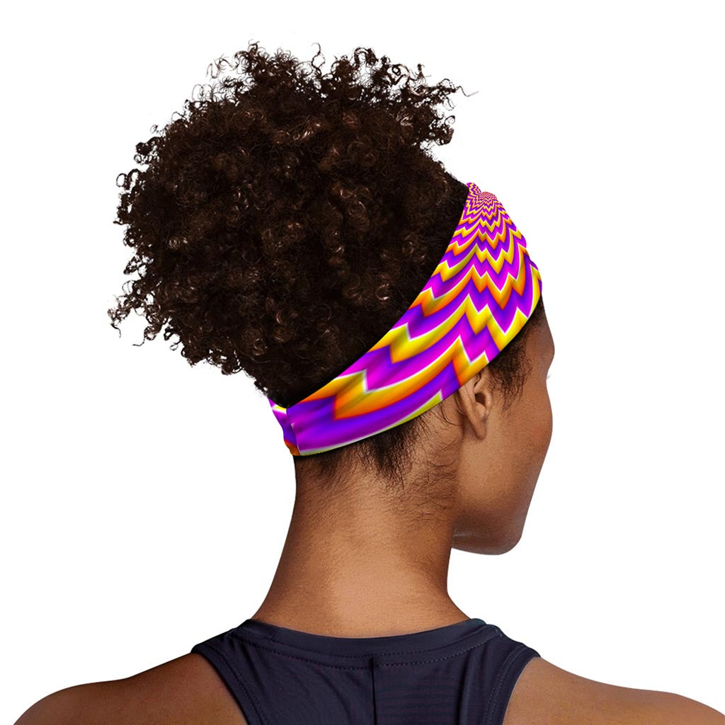 Yellow Expansion Moving Optical Illusion Sports Headband
