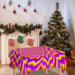Yellow Expansion Moving Optical Illusion Tablecloth