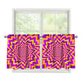 Yellow Expansion Moving Optical Illusion Tier Curtains
