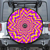 Yellow Expansion Moving Optical Illusion Tire Cover With Camera Hole