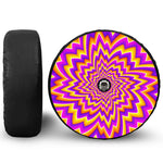 Yellow Expansion Moving Optical Illusion Tire Cover With Camera Hole