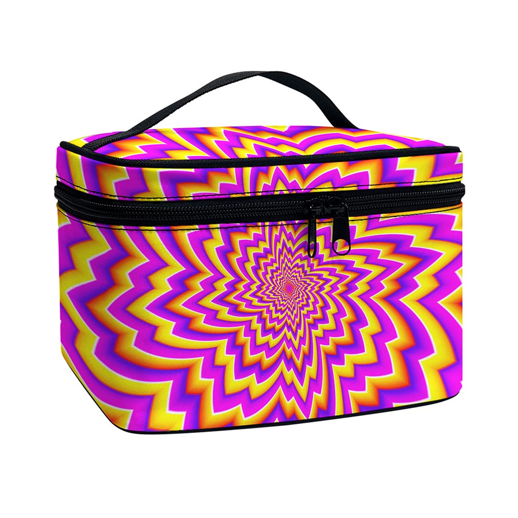 Yellow Expansion Moving Optical Illusion Travel Makeup Bag