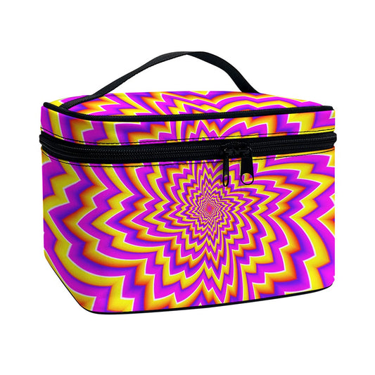 Yellow Expansion Moving Optical Illusion Travel Makeup Bag