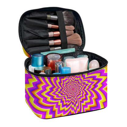 Yellow Expansion Moving Optical Illusion Travel Makeup Bag