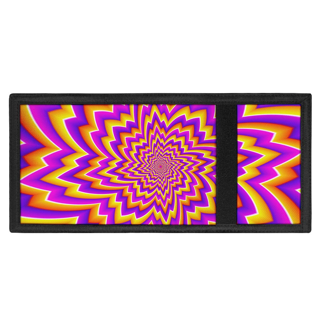 Yellow Expansion Moving Optical Illusion Trifold Wallet