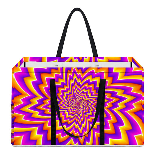 Yellow Expansion Moving Optical Illusion Utility Tote Bag