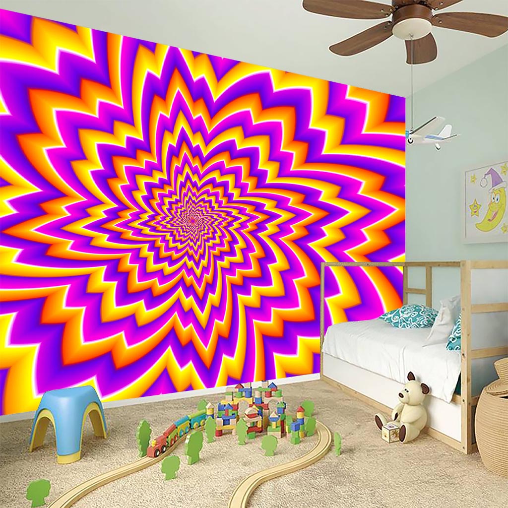Yellow Expansion Moving Optical Illusion Wall Sticker