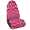 Yellow Expansion Moving Optical Illusion Waterproof Car Seat Cover