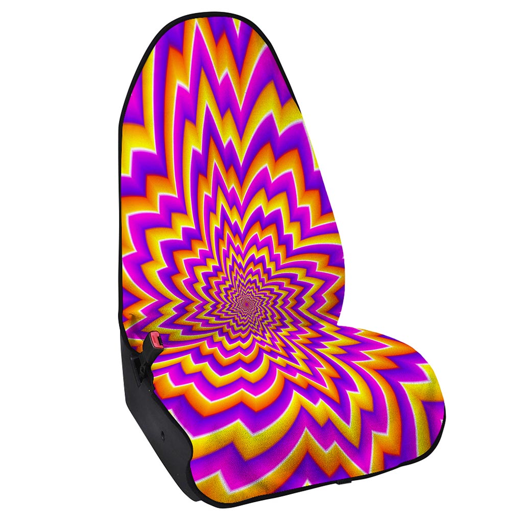 Yellow Expansion Moving Optical Illusion Waterproof Car Seat Cover
