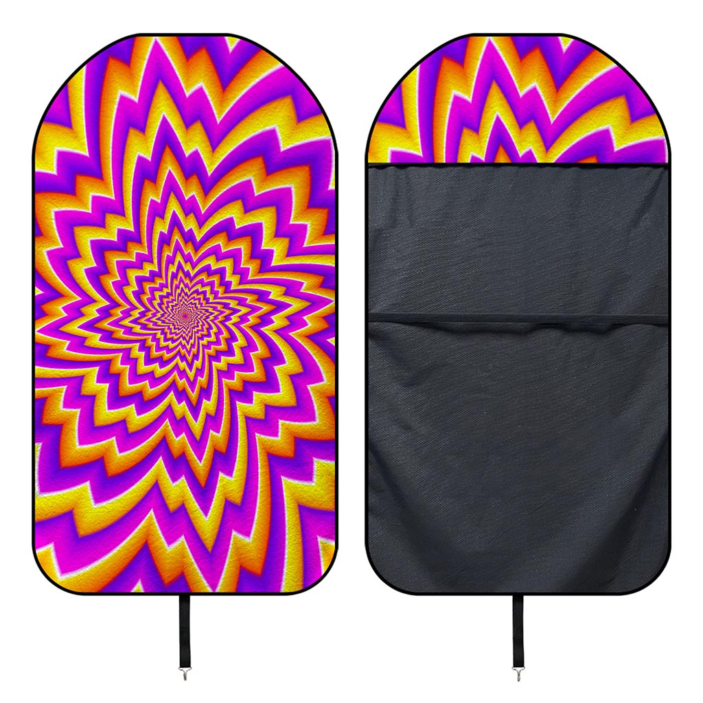Yellow Expansion Moving Optical Illusion Waterproof Car Seat Cover