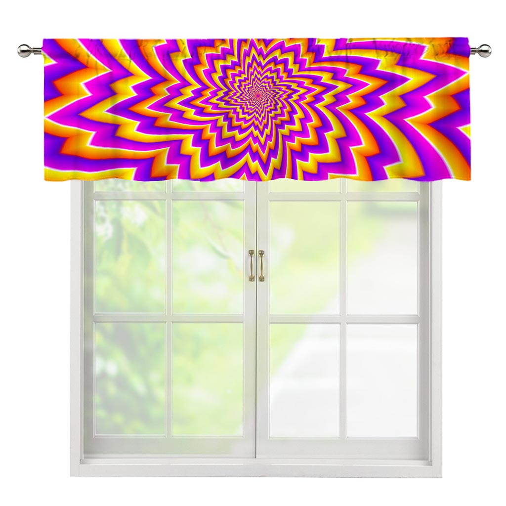 Yellow Expansion Moving Optical Illusion Window Valance