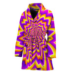 Yellow Expansion Moving Optical Illusion Women's Bathrobe