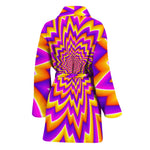 Yellow Expansion Moving Optical Illusion Women's Bathrobe