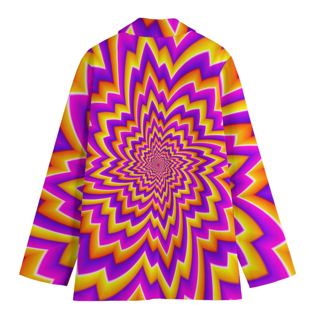 Yellow Expansion Moving Optical Illusion Women's Blazer