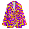 Yellow Expansion Moving Optical Illusion Women's Cotton Blazer