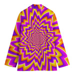Yellow Expansion Moving Optical Illusion Women's Cotton Blazer