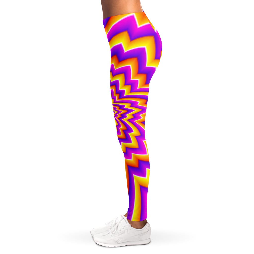 Yellow Expansion Moving Optical Illusion Women's Leggings